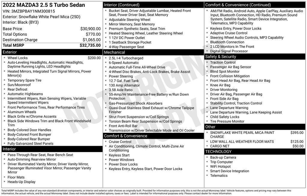 used 2022 Mazda Mazda3 car, priced at $21,287