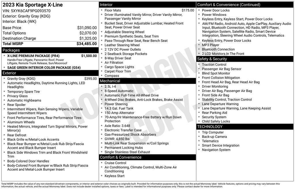 used 2023 Kia Sportage car, priced at $25,494