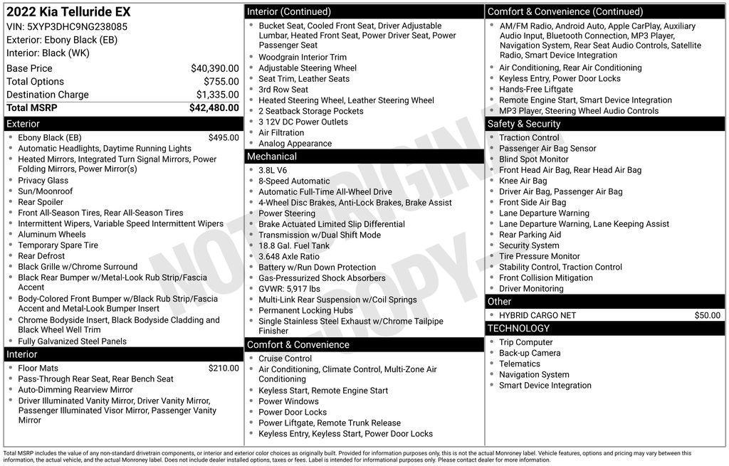 used 2022 Kia Telluride car, priced at $27,345