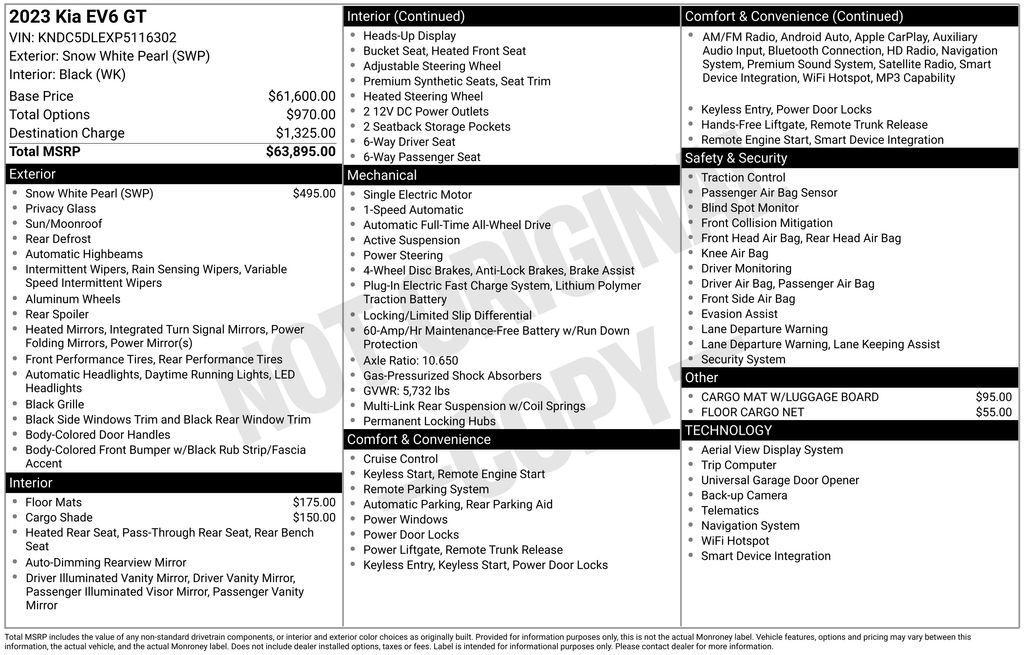 used 2023 Kia EV6 car, priced at $32,928