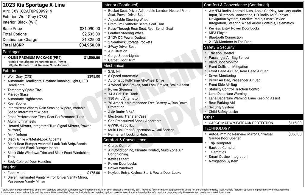 used 2023 Kia Sportage car, priced at $26,418