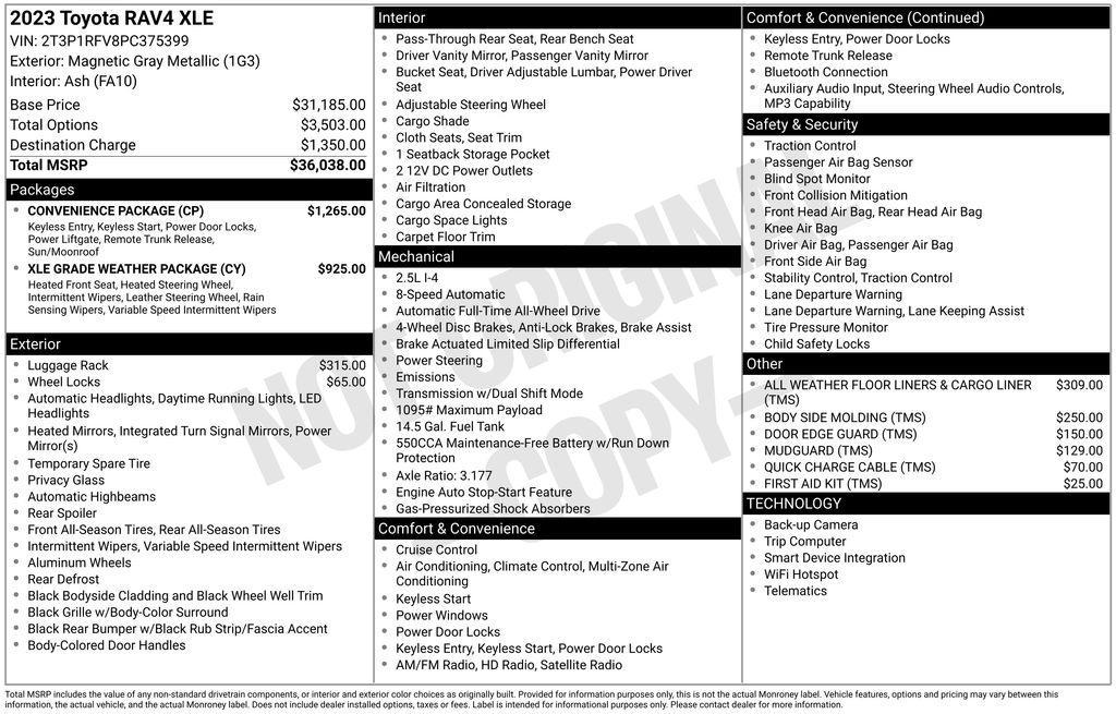 used 2023 Toyota RAV4 car, priced at $33,212