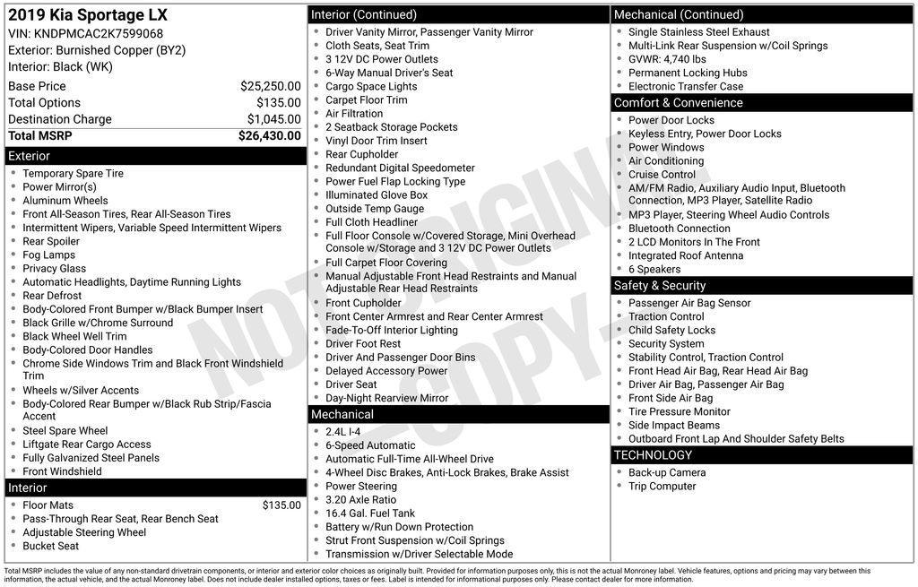 used 2019 Kia Sportage car, priced at $11,998