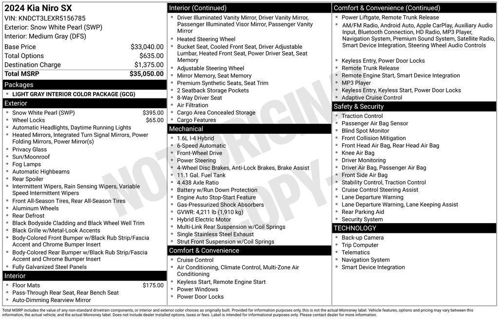 used 2024 Kia Niro car, priced at $26,853