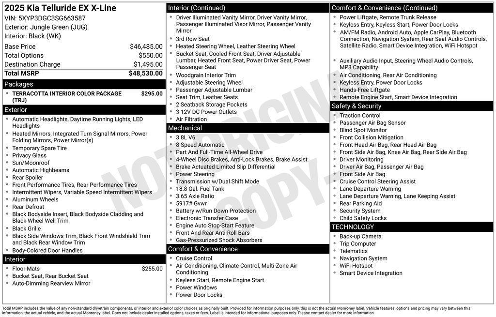 used 2025 Kia Telluride car, priced at $44,525