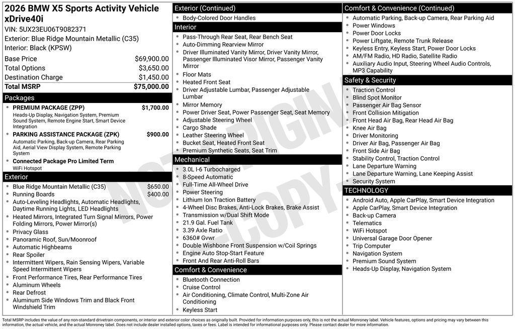 used 2026 BMW X5 car, priced at $52,467