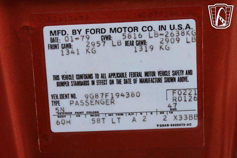 used 1979 Ford Thunderbird car, priced at $9,500