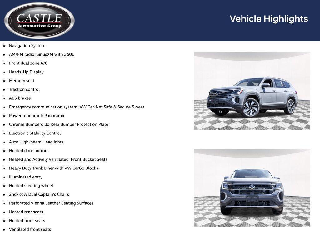 new 2026 Volkswagen Atlas car, priced at $51,371