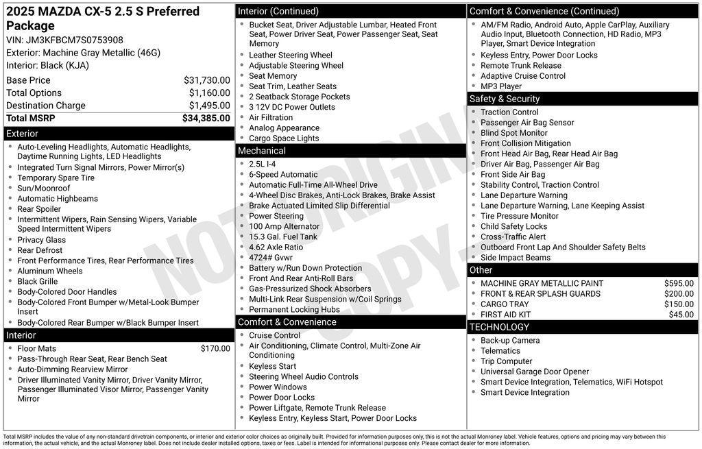 used 2025 Mazda CX-5 car, priced at $30,414