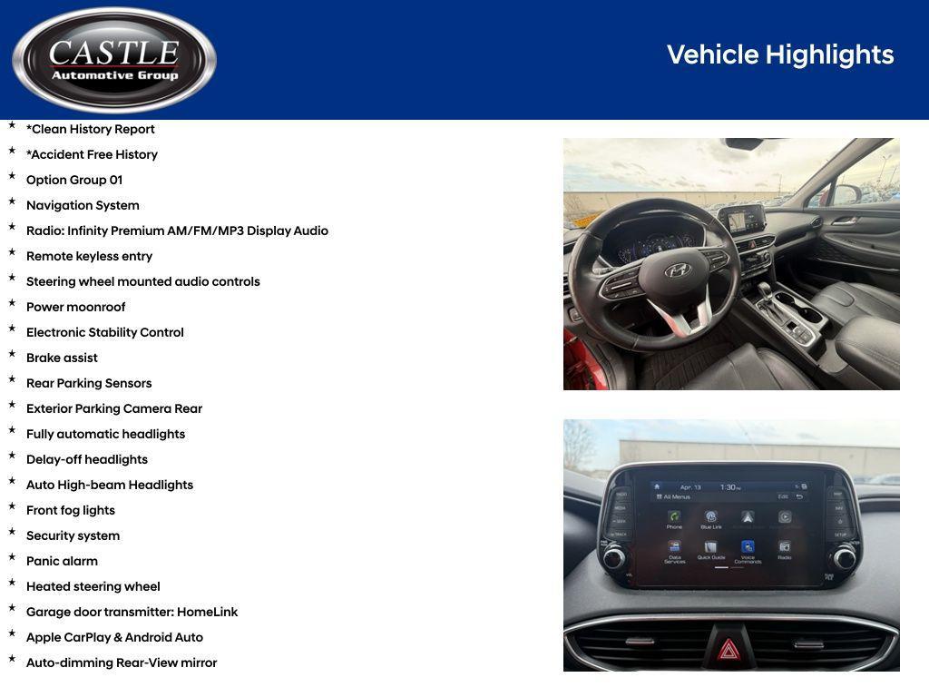 used 2019 Hyundai Santa Fe car, priced at $15,425