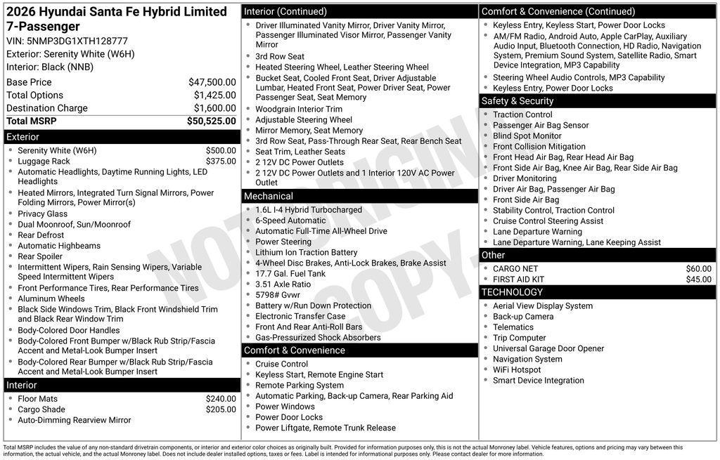 new 2026 Hyundai Santa Fe car, priced at $46,922