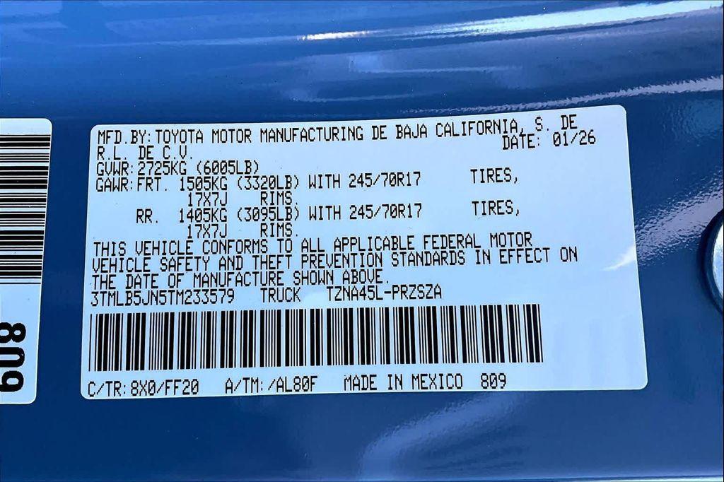 new 2026 Toyota Tacoma car, priced at $42,363