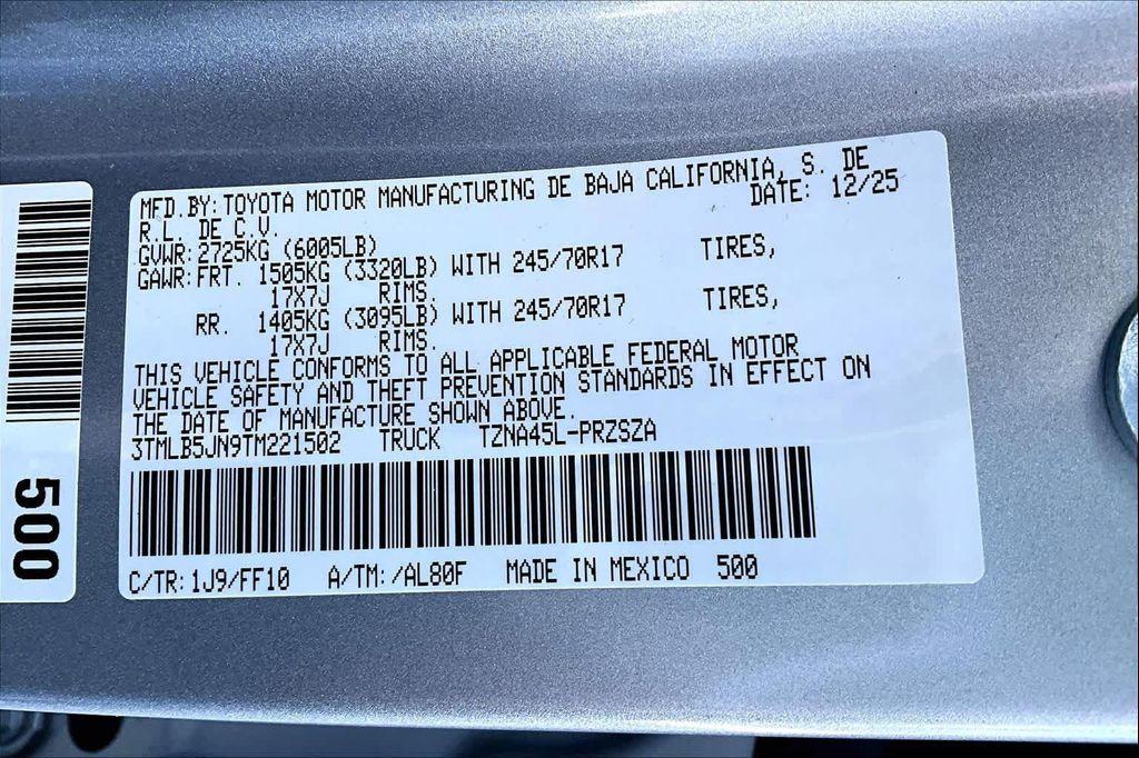 new 2026 Toyota Tacoma car, priced at $42,799