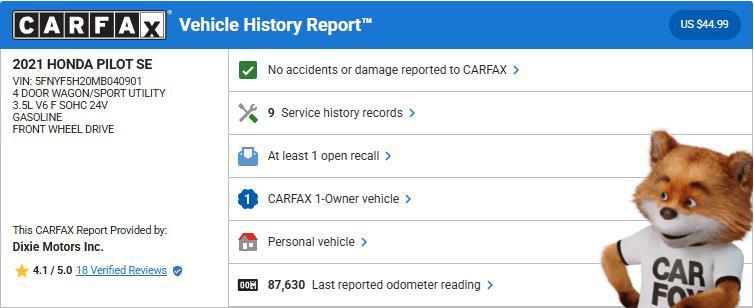 used 2021 Honda Pilot car, priced at $24,995