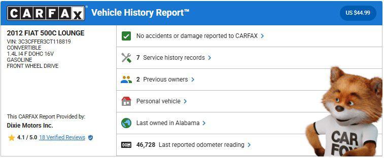 used 2012 FIAT 500 car, priced at $10,995