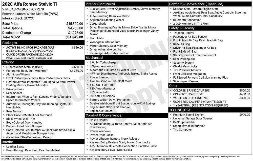 used 2020 Alfa Romeo Stelvio car, priced at $20,995