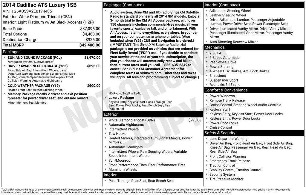 used 2014 Cadillac ATS car, priced at $12,888