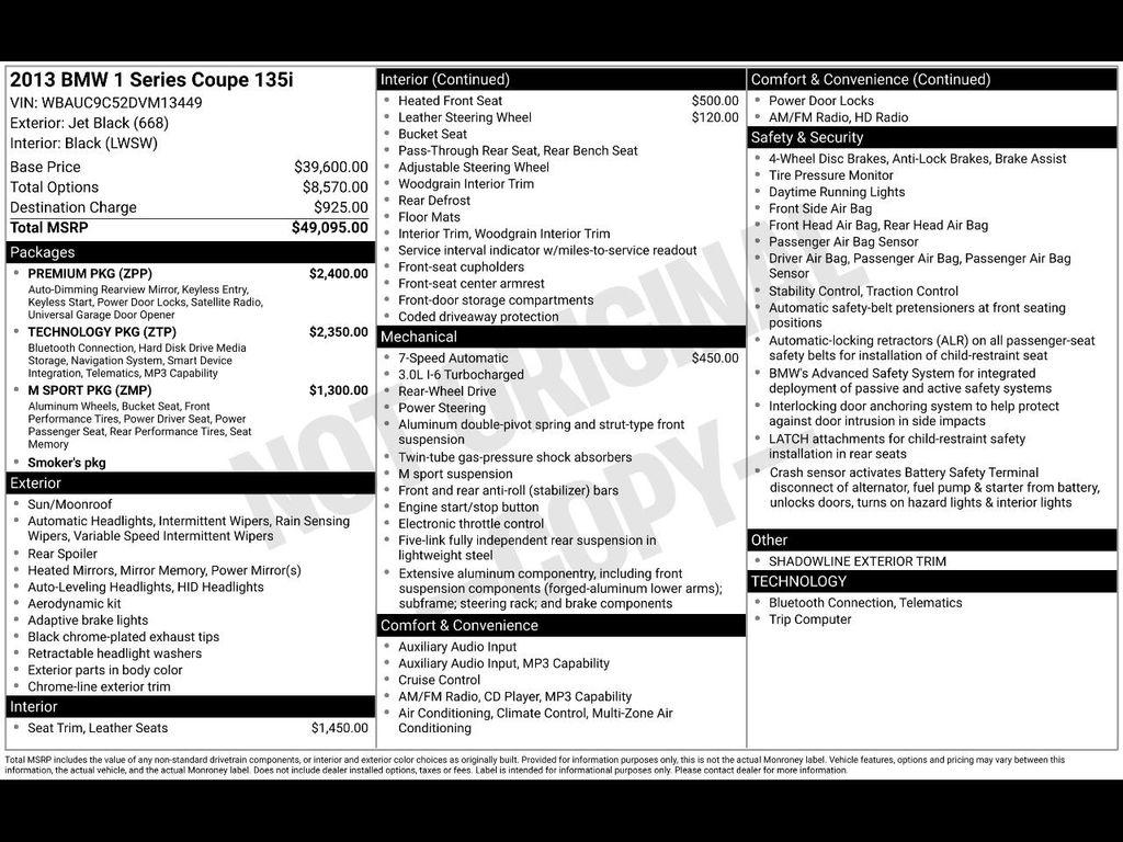 used 2013 BMW 135 car, priced at $19,995