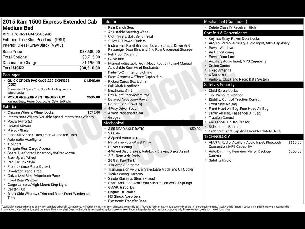 used 2015 Ram 1500 car, priced at $19,944