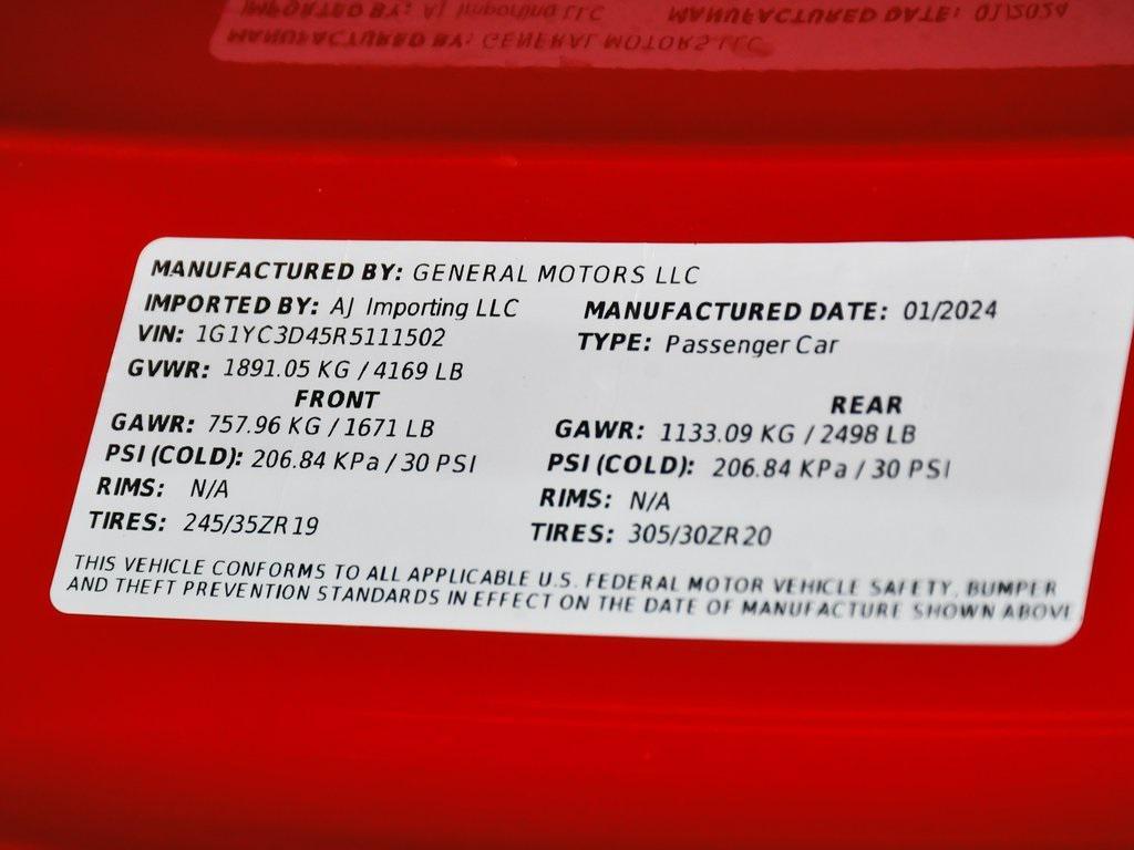 used 2024 Chevrolet Corvette car, priced at $76,990