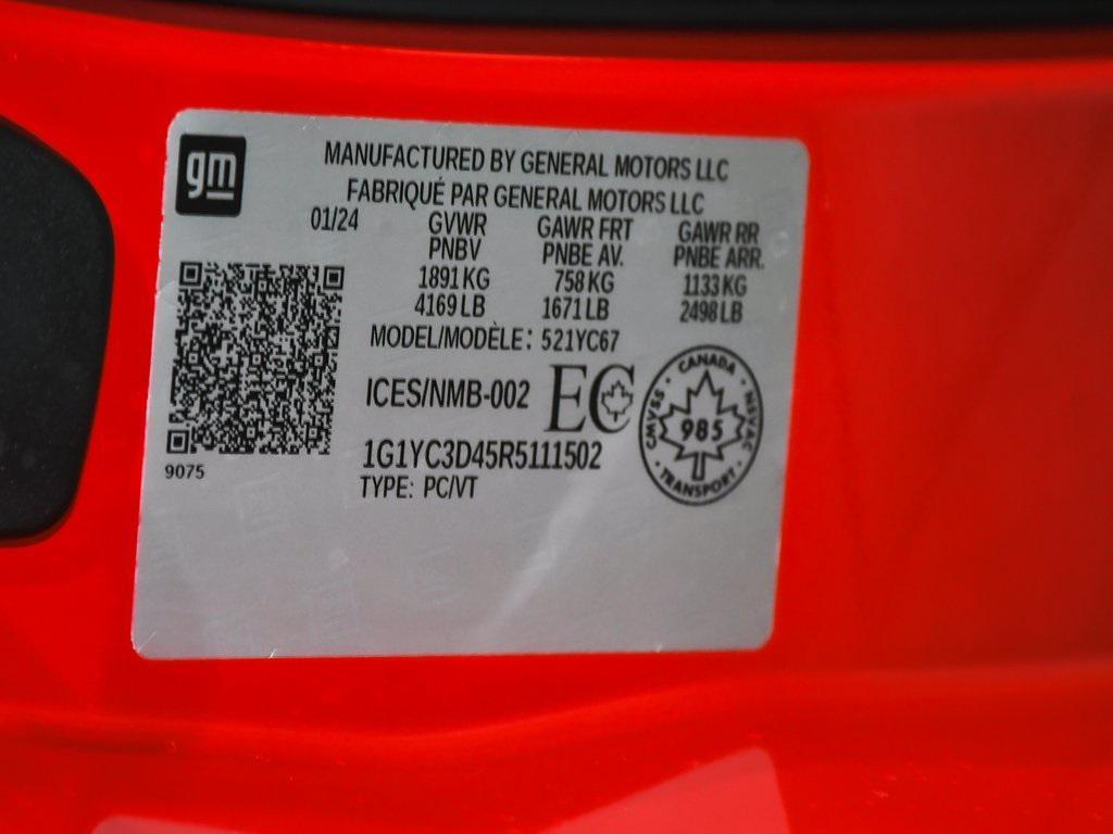 used 2024 Chevrolet Corvette car, priced at $76,990