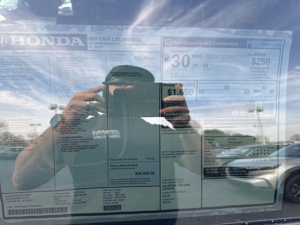 new 2026 Honda CR-V car, priced at $35,125