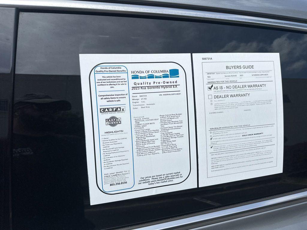 used 2023 Kia Sorento Hybrid car, priced at $29,000