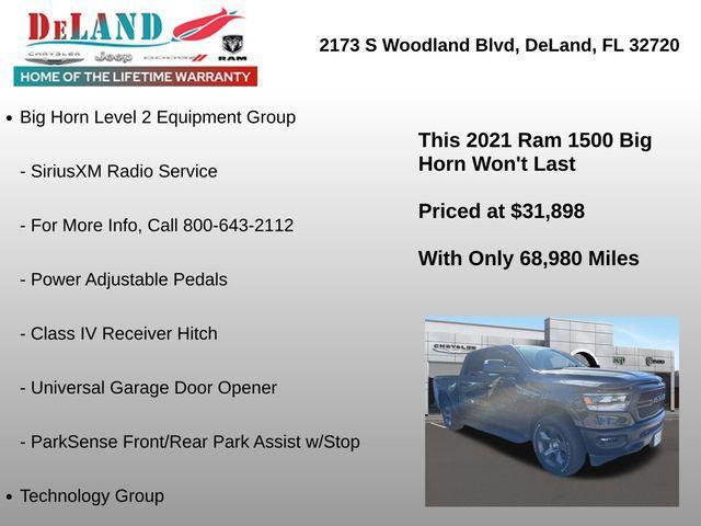 used 2021 Ram 1500 car, priced at $31,898