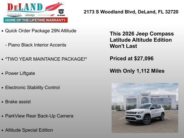 new 2026 Jeep Compass car, priced at $27,096