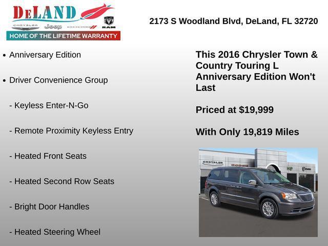 used 2016 Chrysler Town & Country car, priced at $19,999