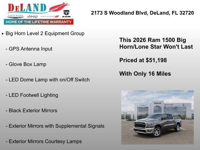 new 2026 Ram 1500 car, priced at $51,198