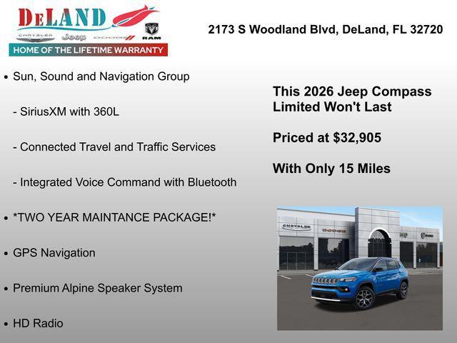 new 2026 Jeep Compass car, priced at $32,905