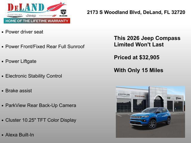 new 2026 Jeep Compass car, priced at $32,905