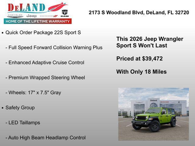 new 2026 Jeep Wrangler car, priced at $39,472
