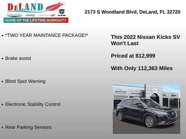 used 2022 Nissan Kicks car, priced at $12,895