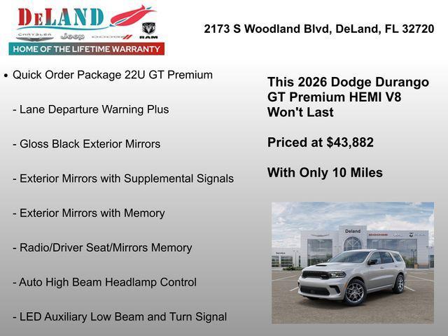 new 2026 Dodge Durango car, priced at $43,882