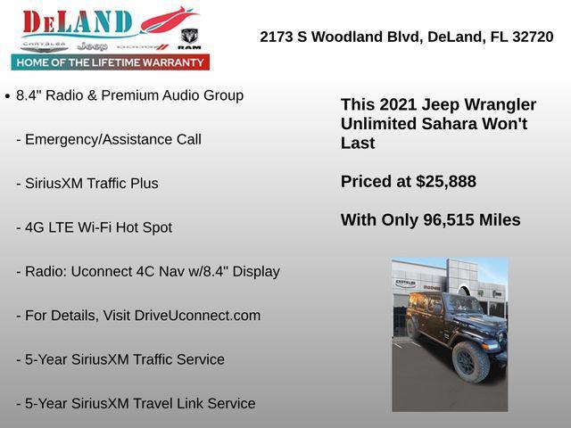 used 2021 Jeep Wrangler Unlimited car, priced at $25,888