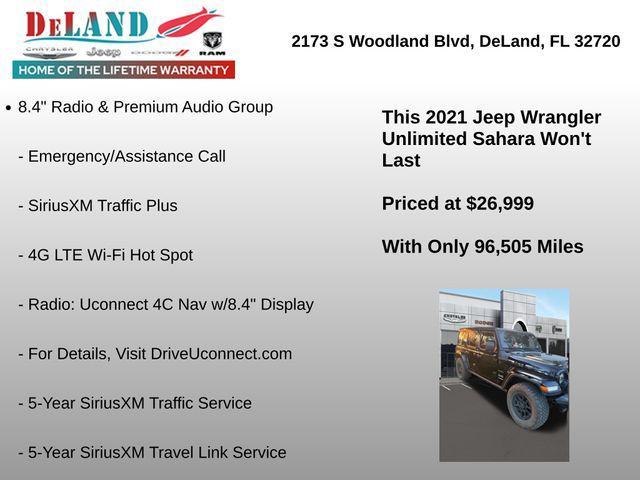 used 2021 Jeep Wrangler Unlimited car, priced at $26,999