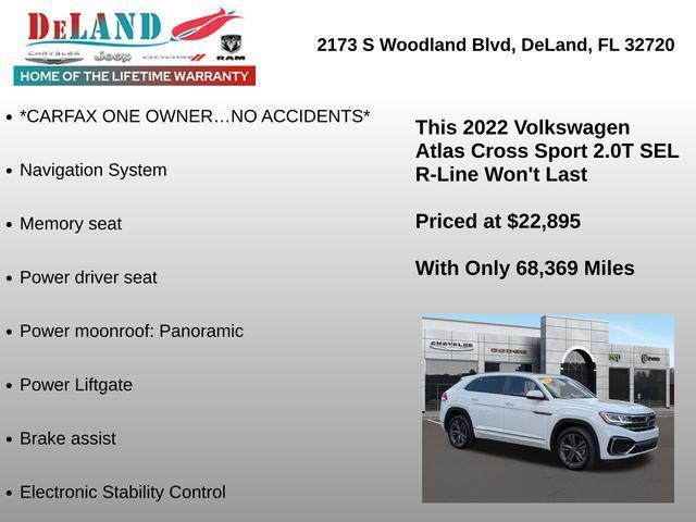 used 2022 Volkswagen Atlas Cross Sport car, priced at $22,895