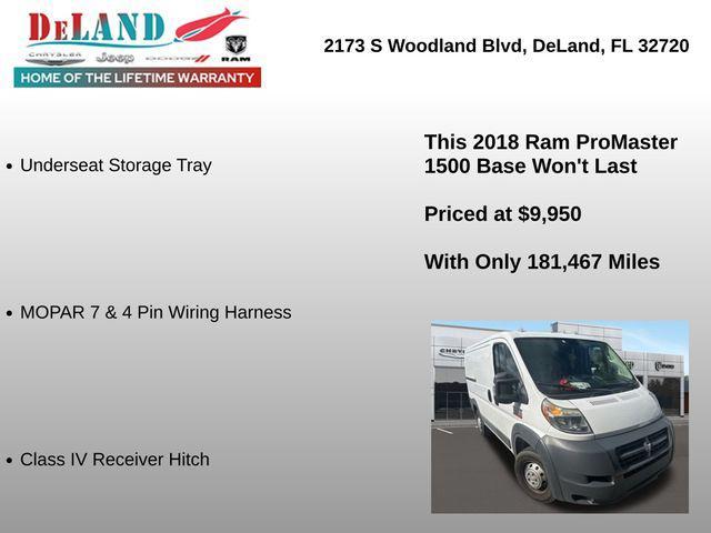 used 2018 Ram ProMaster 1500 car, priced at $9,950