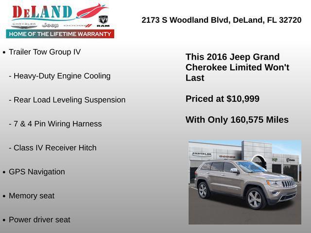 used 2016 Jeep Grand Cherokee car, priced at $10,999