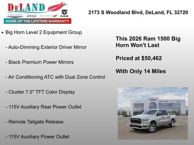 new 2026 Ram 1500 car, priced at $50,462
