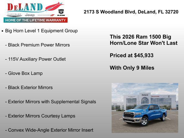 new 2026 Ram 1500 car, priced at $45,933