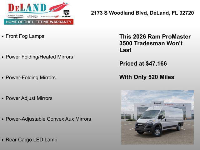 new 2026 Ram ProMaster 3500 car, priced at $47,166