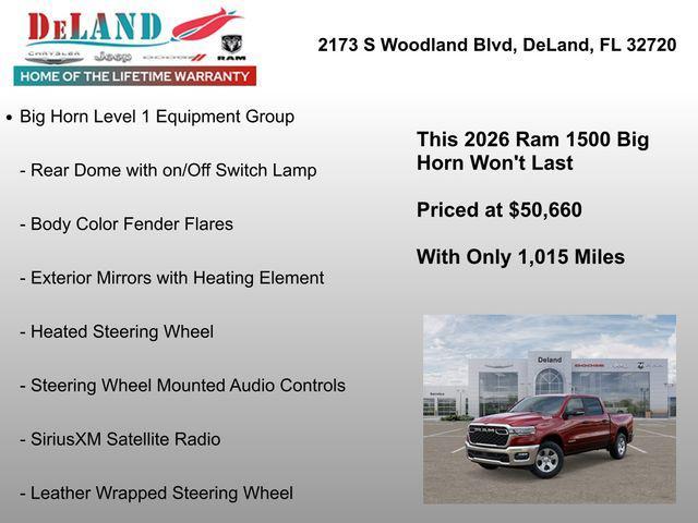 new 2026 Ram 1500 car, priced at $50,660