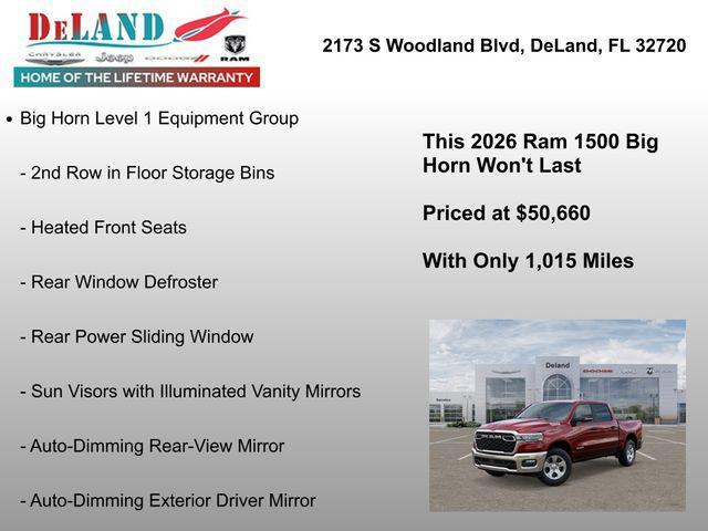 new 2026 Ram 1500 car, priced at $50,660