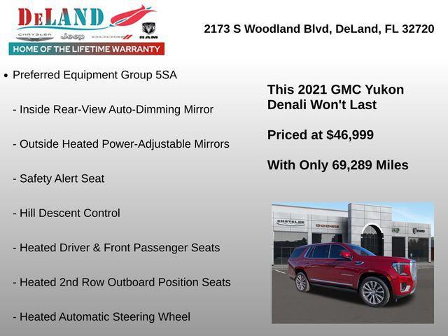 used 2021 GMC Yukon car, priced at $46,999