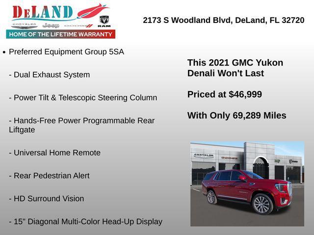 used 2021 GMC Yukon car, priced at $46,999