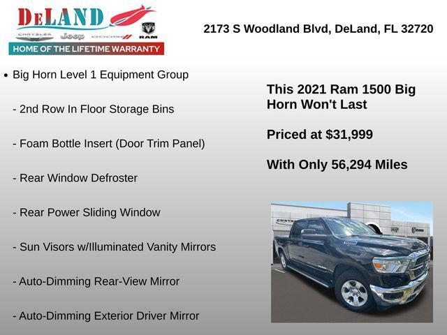 used 2021 Ram 1500 car, priced at $31,999
