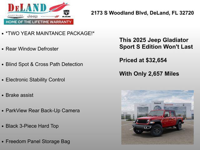 new 2025 Jeep Gladiator car, priced at $32,654